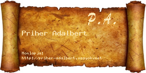 Priher Adalbert névjegykártya